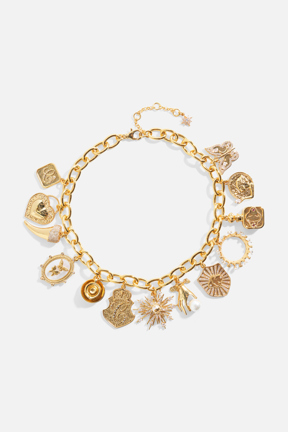 The CAMILLA Palais Aetheria Charm Necklace in gold.