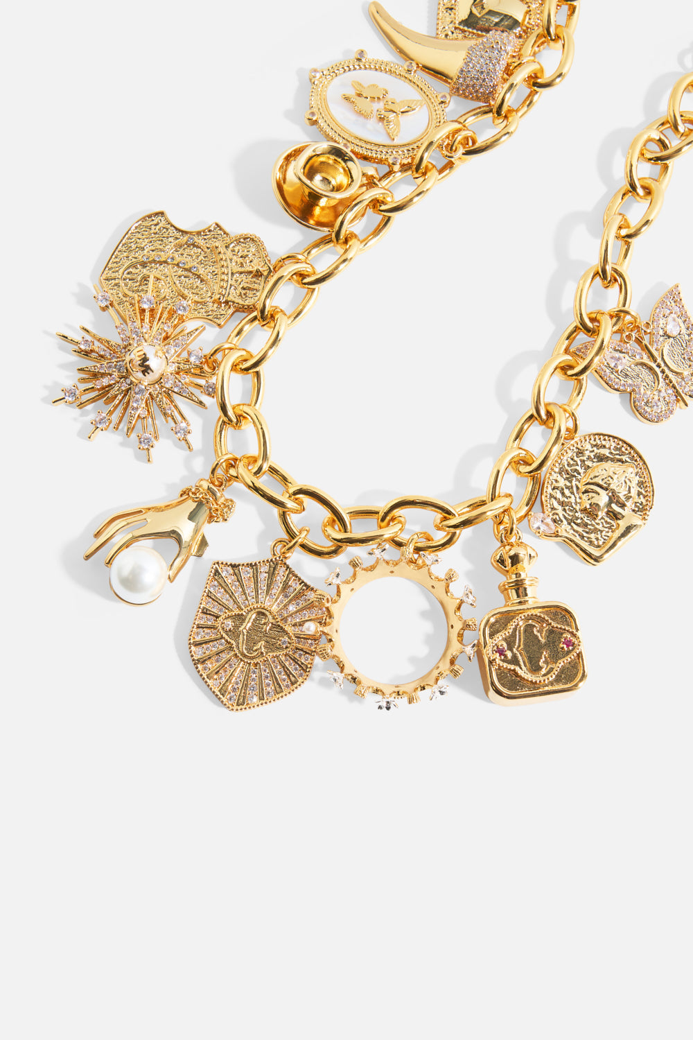 The CAMILLA Palais Aetheria Charm Necklace in gold.