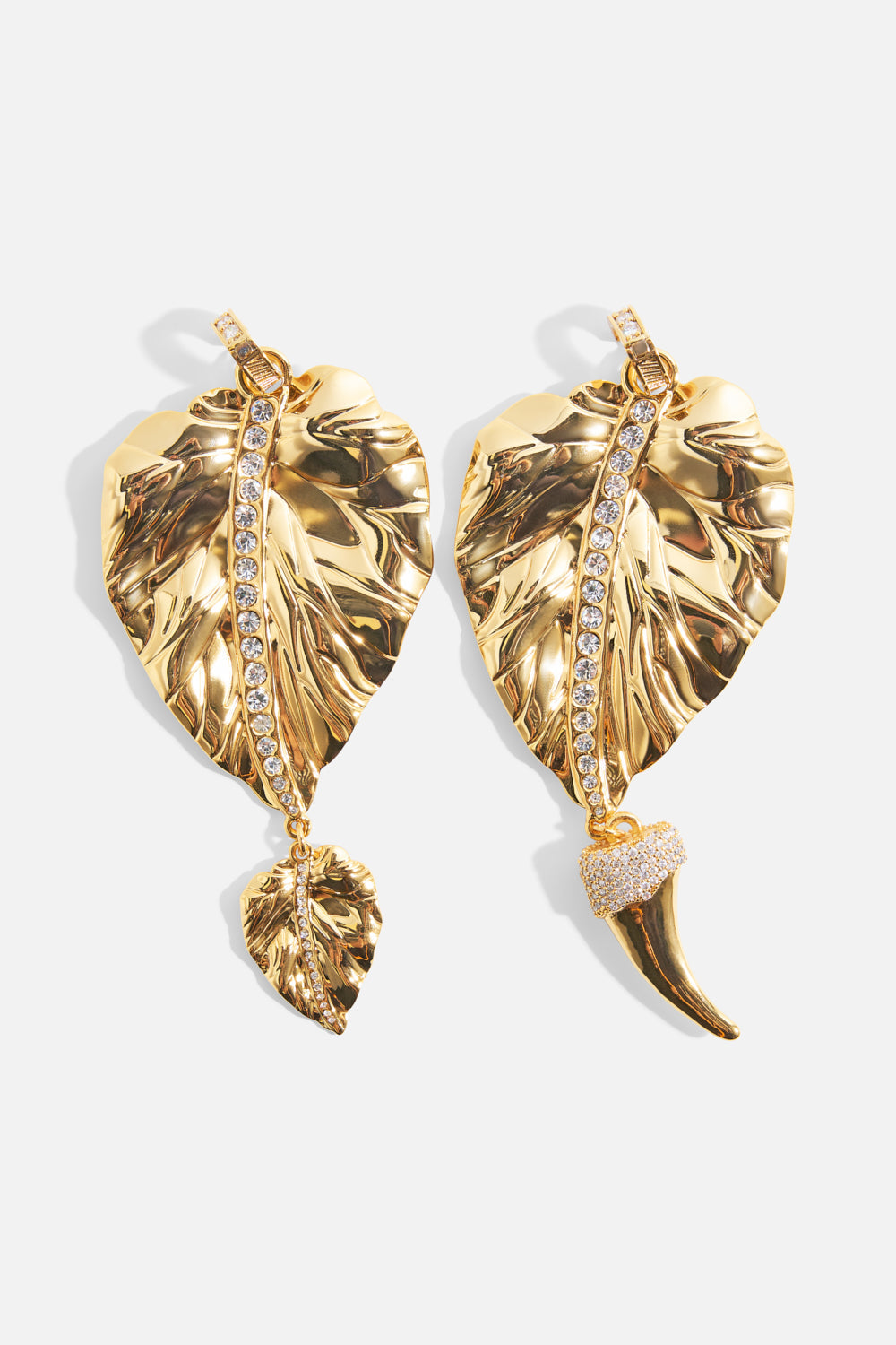 The CAMILLA Gilded Realms Earrings in our Gold print, back view.