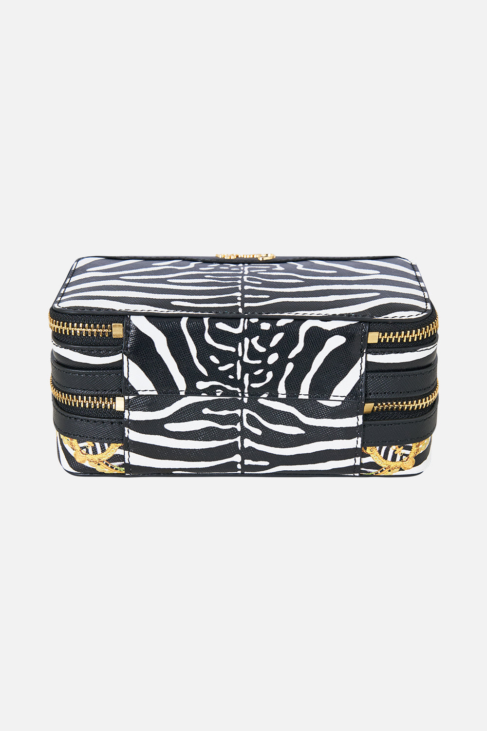 The CAMILLA Small Jewellery Case in Print Zig Zag Zoo. Ghost View Back