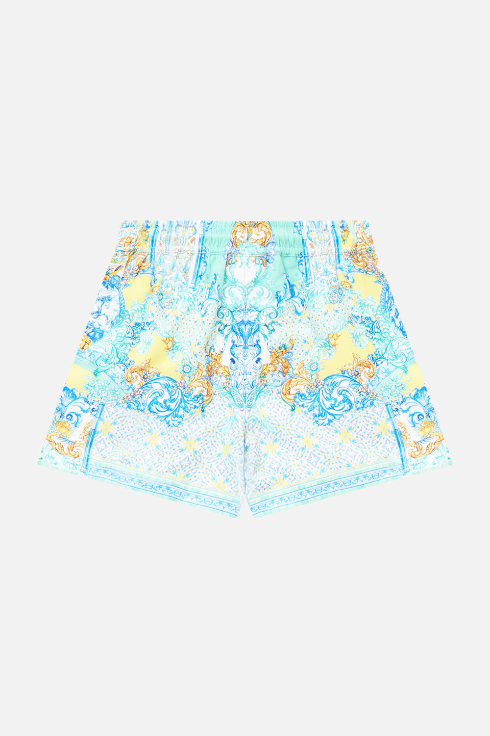 BOYS MID LENGTH BOARDSHORT W ELASTIC WAIST DIAL UP THE TILES