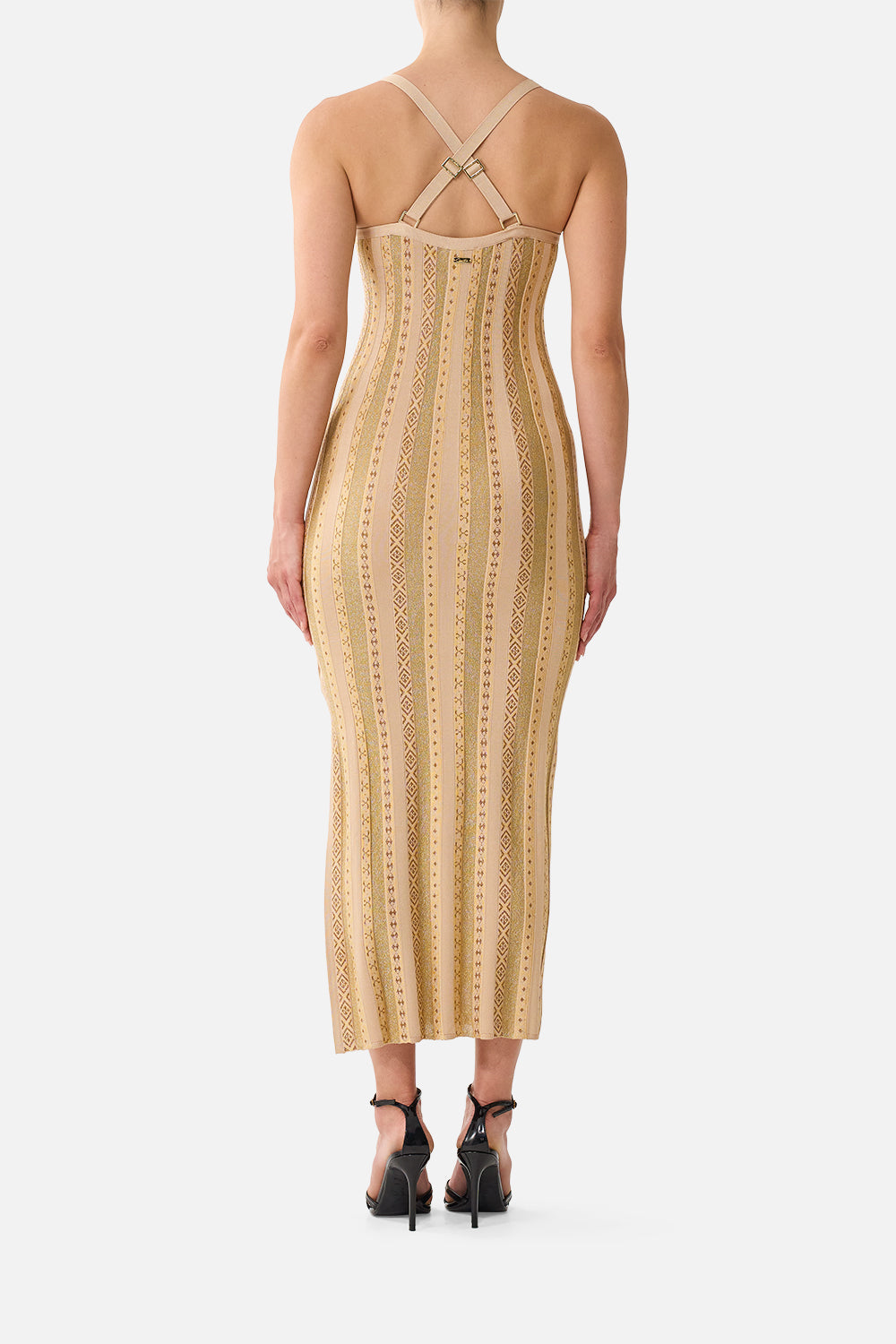 KNIT TANK DRESS WITH CROSS BACK QUEEN OF BOHEMIA
