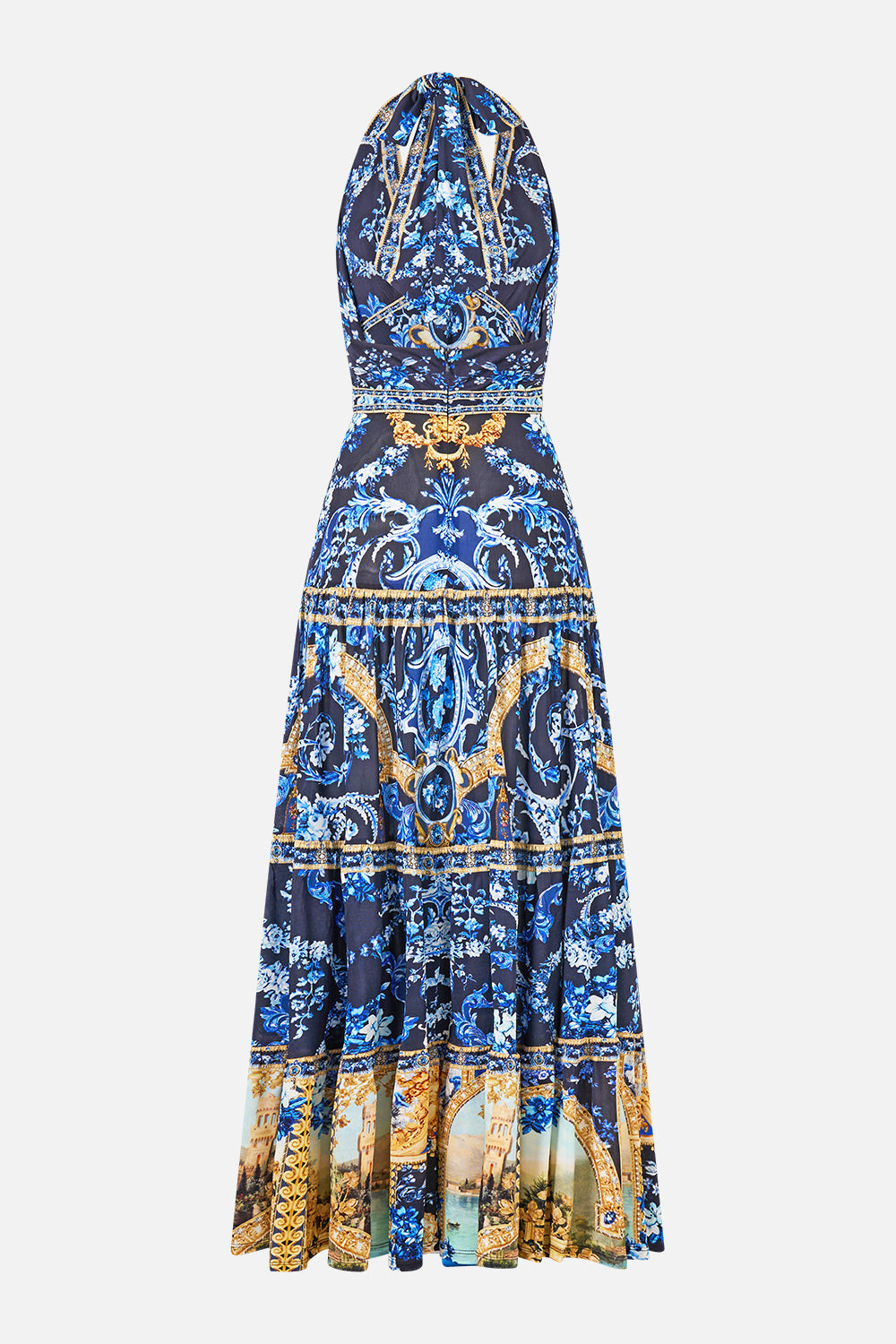 The Sweet Sacre Bleu Halter Jersey Dress With Tiered Skirt