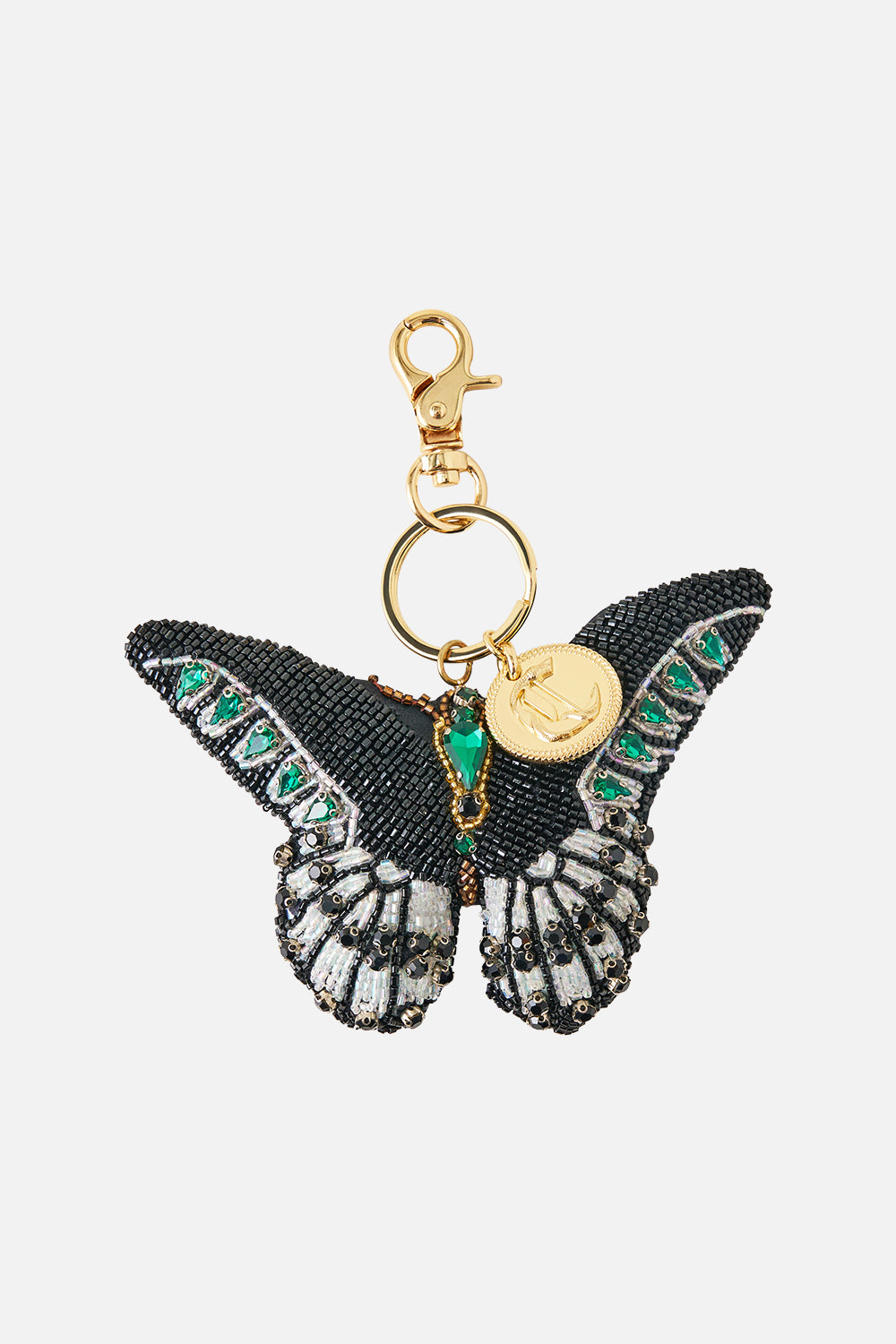 The CAMILLA Animal Keyring in our Zig Zag Zoo print, front view.