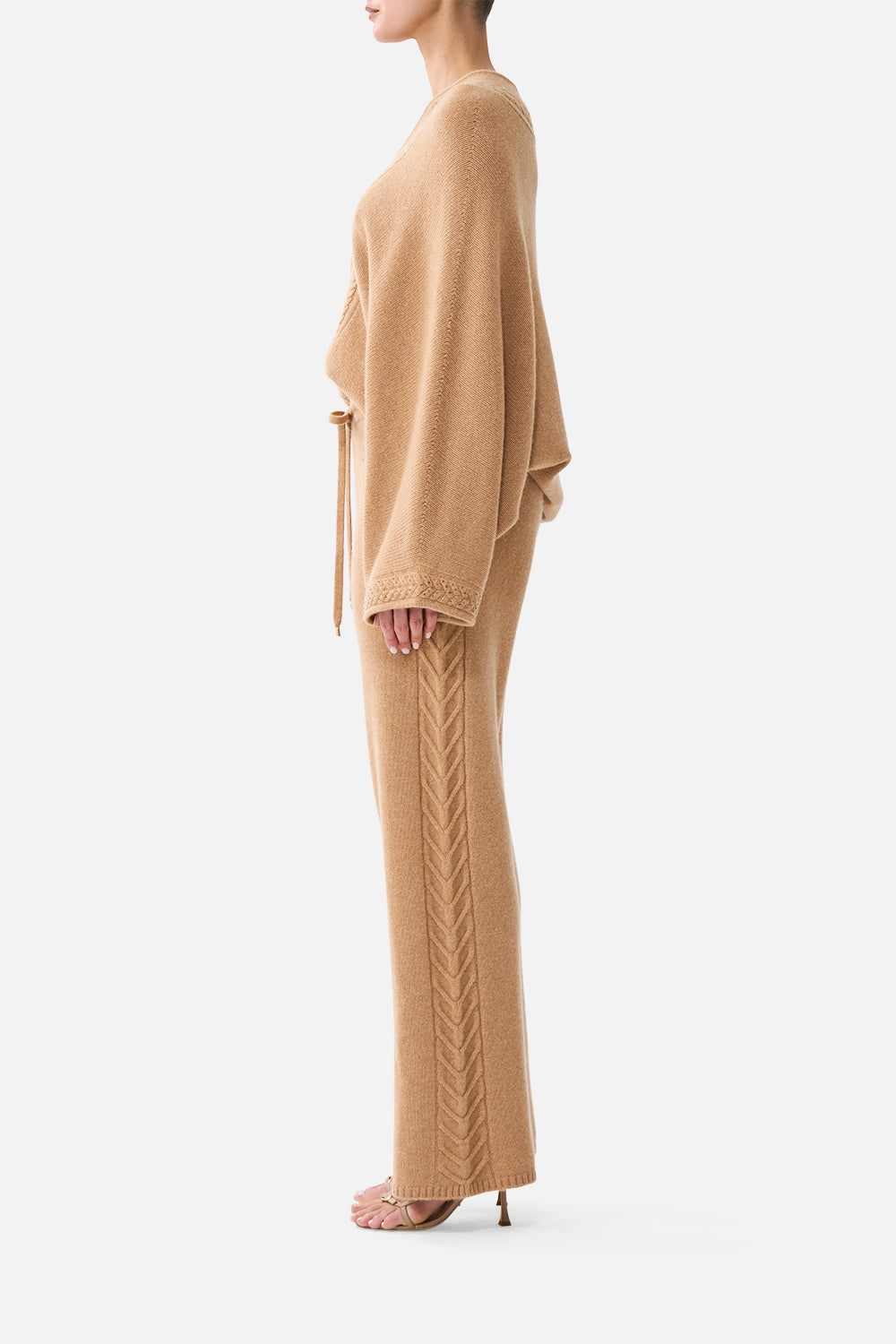 The CAMILLA Cashmere Knit Relaxed V Neck Sweater Leopard Libertine in our Leopard Libertine print.