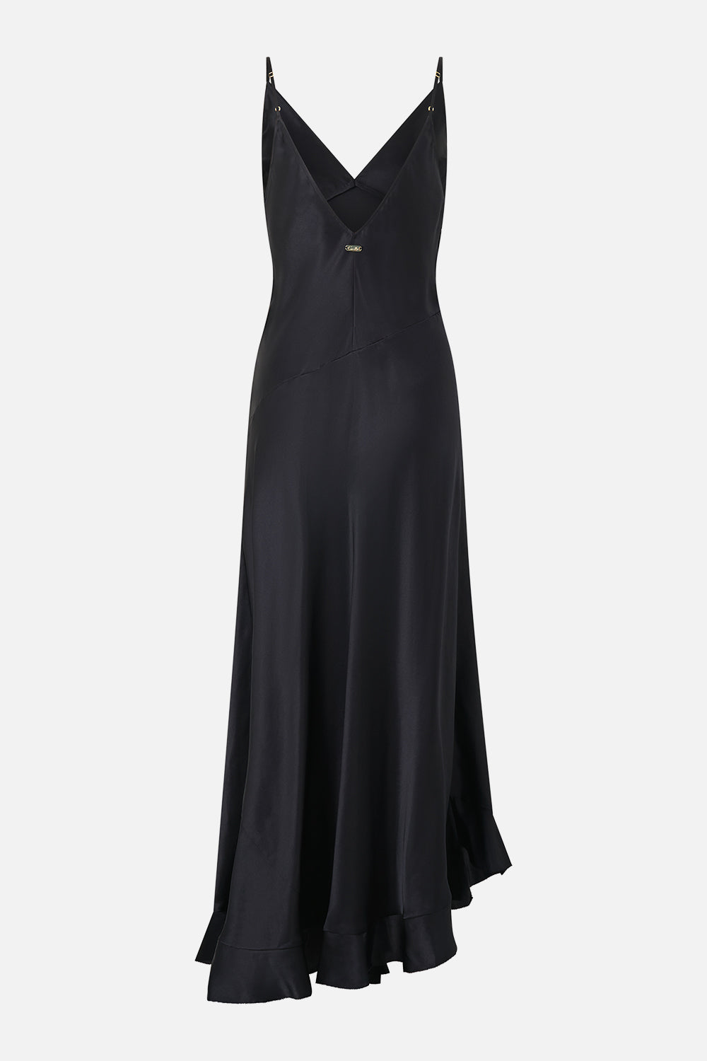 The CAMILLA Bias Slip Dress with Frill Hem Silk Essentials in our Silk Essentials print.