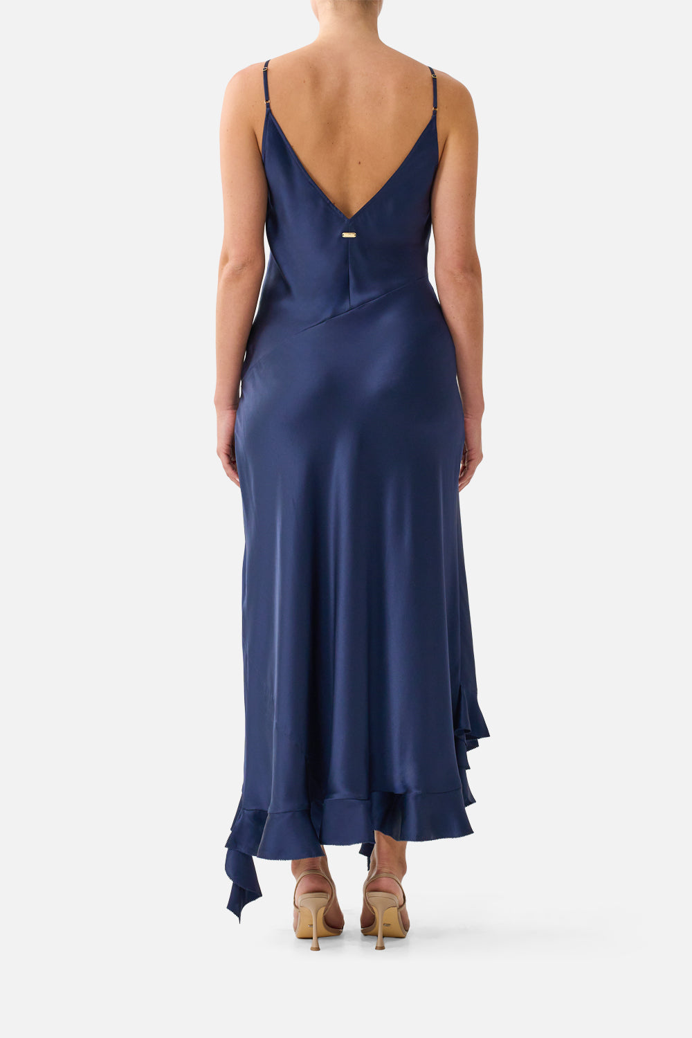 The CAMILLA BIAS SLIP DRESS WITH FRILL HEM SILK ESSENTIALS