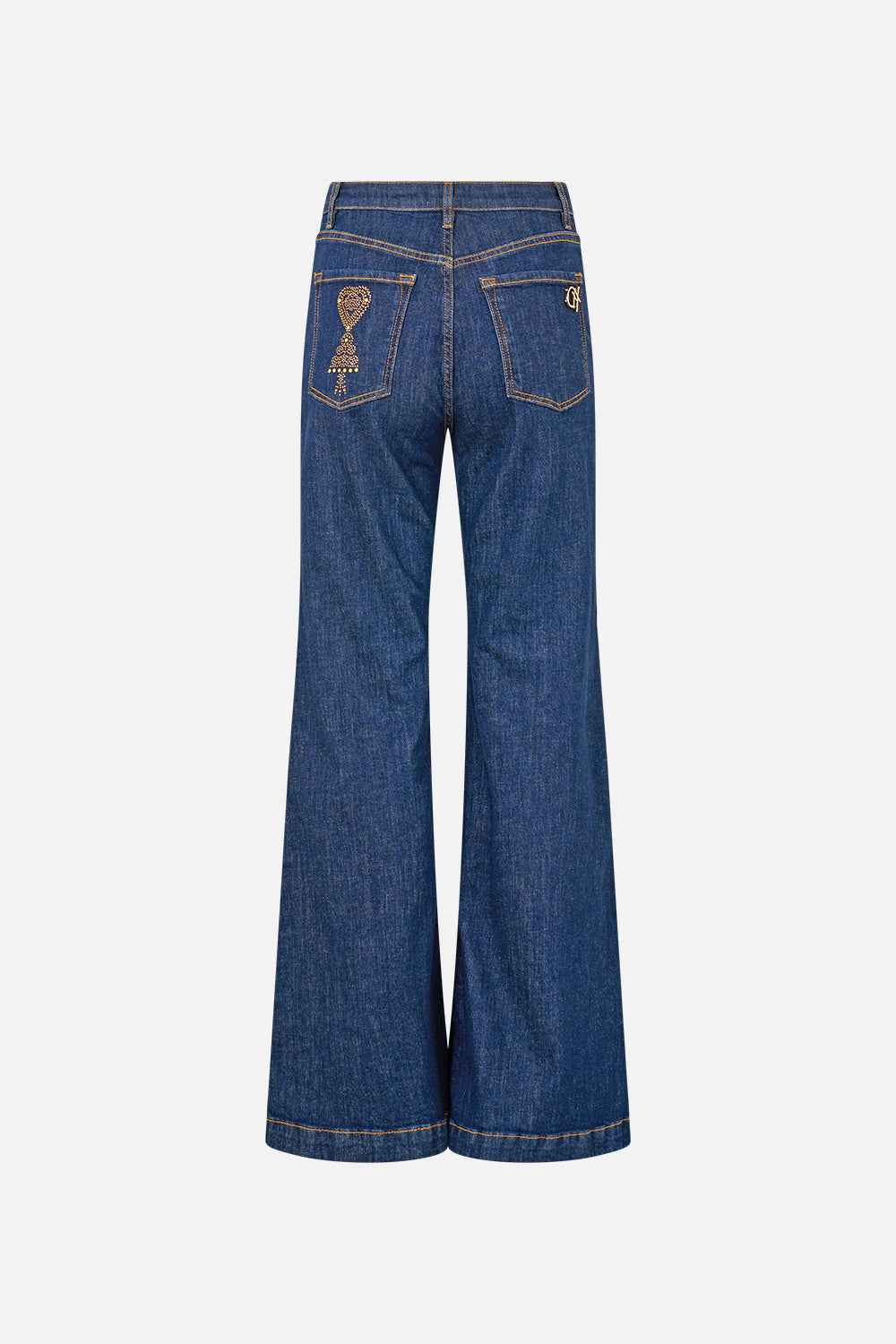 AMANDA HARDWARE FLARE JEAN DENIM