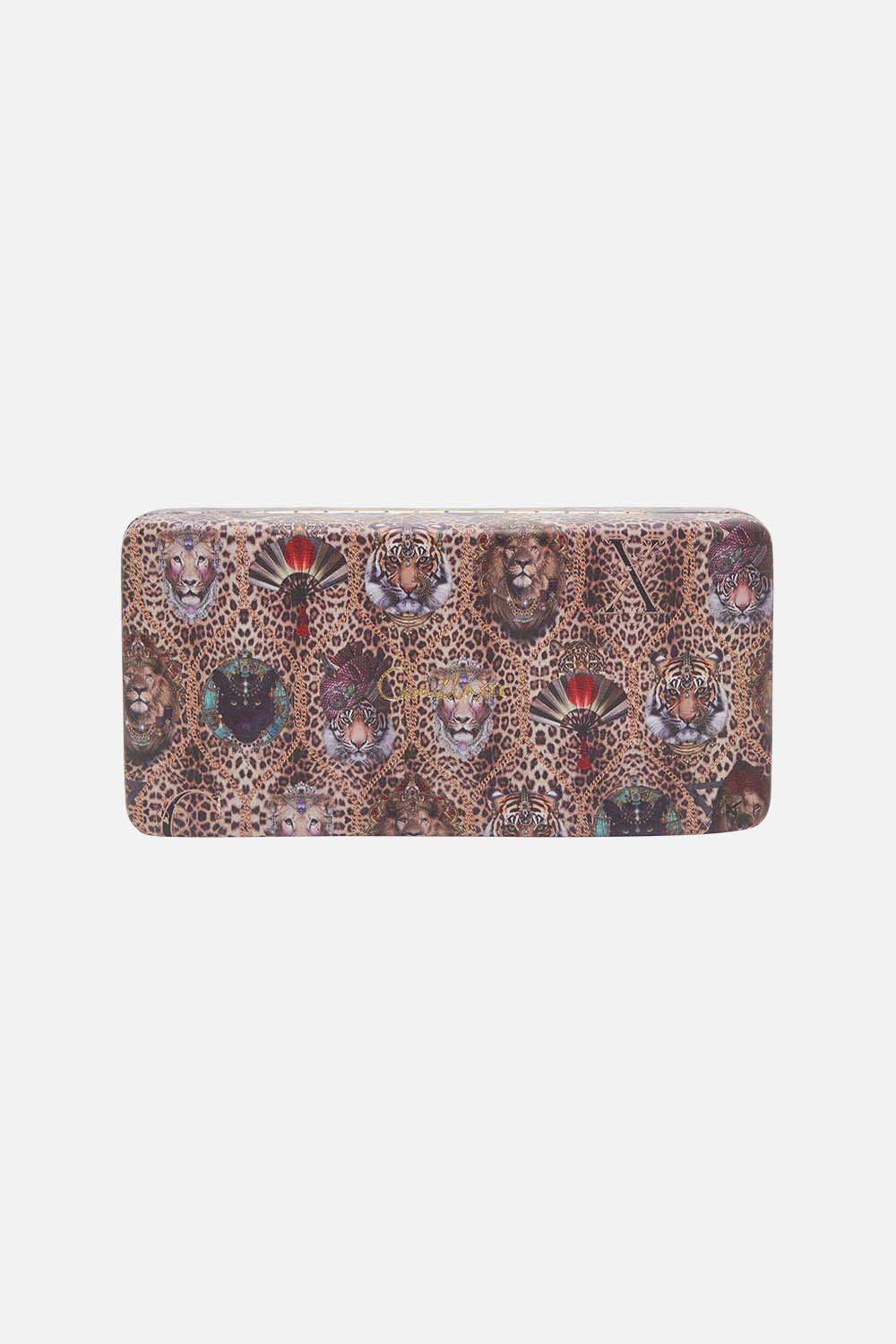 The CAMILLA HARDWARE BIAS DRESS SKY CHEETAH in our  print.