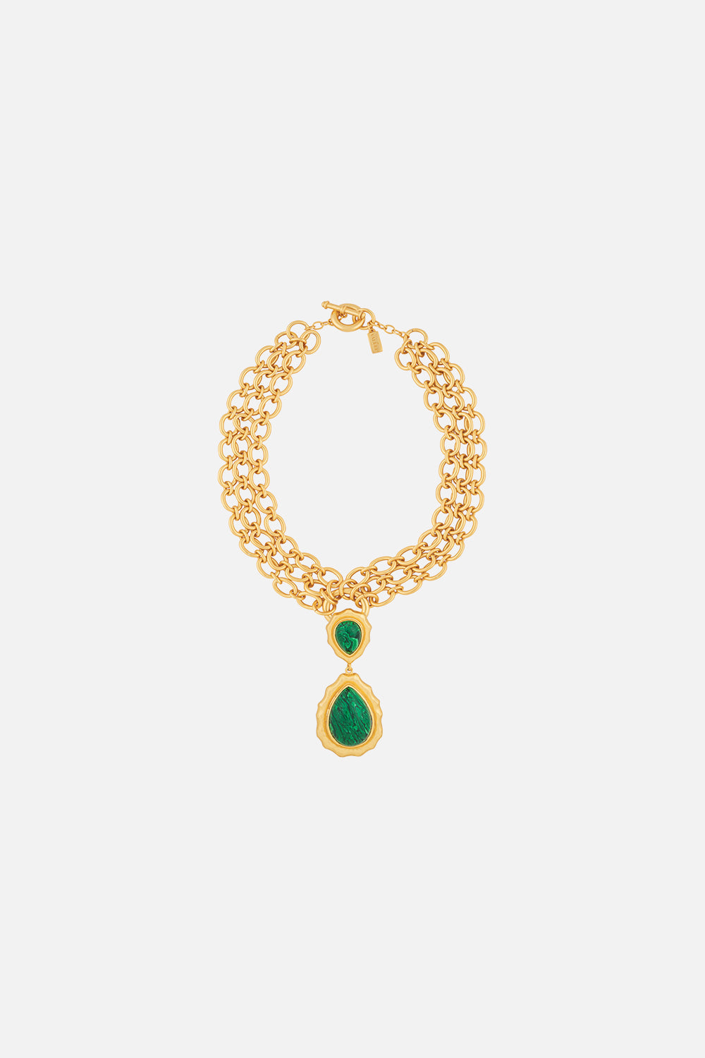 CAMILLA jewellery gold  malachite necklace 