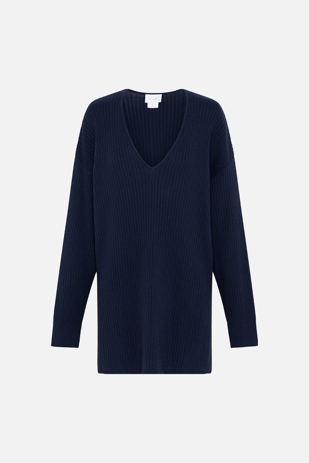 COTTON CASHMERE V NECK JUMPER SHES A CRAZY CAT