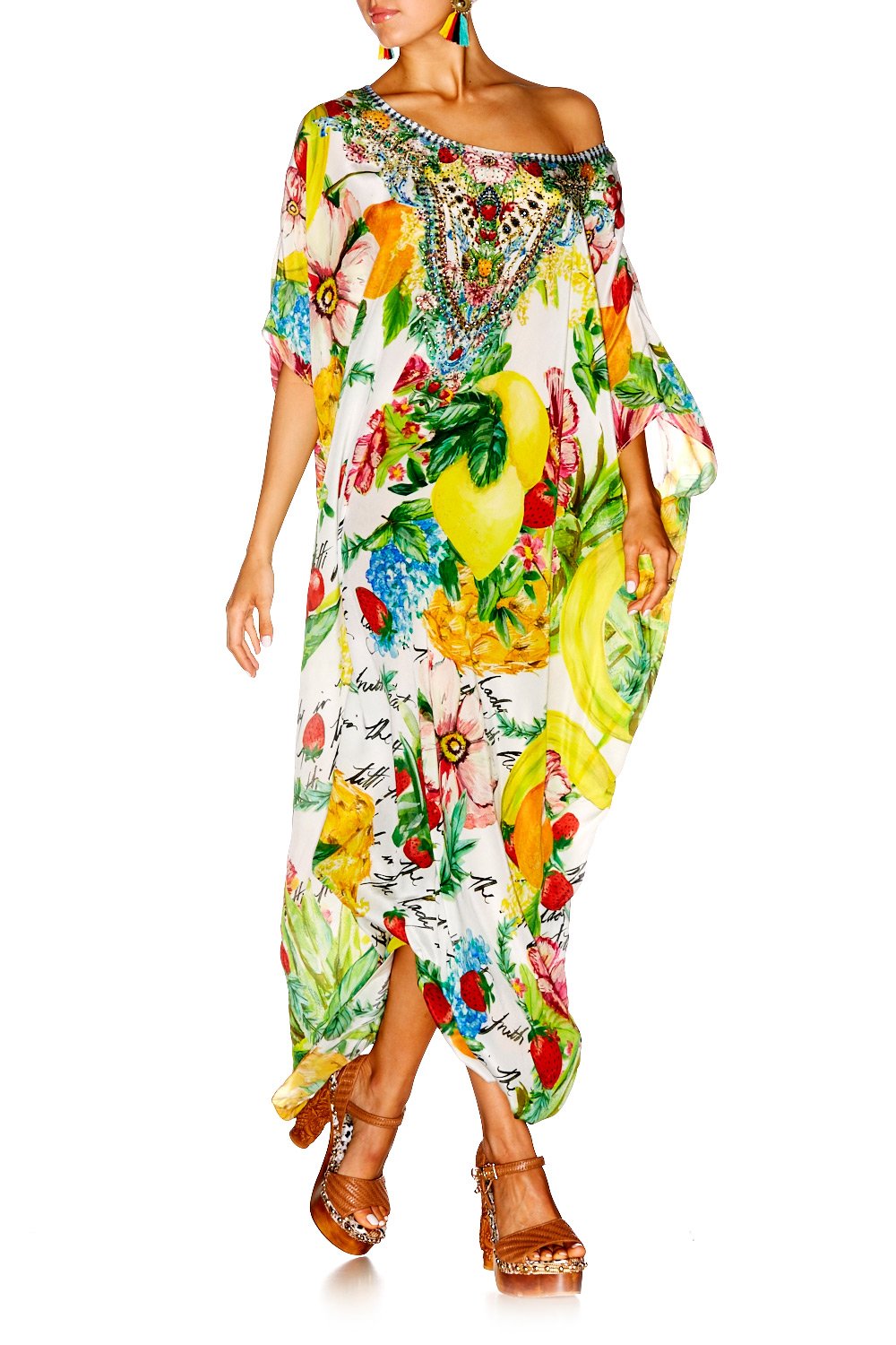 THERES NO PLACE LIKE RIO ROUND NECK KAFTAN