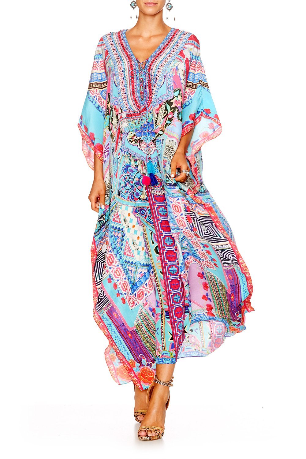 FESTIVAL FRIENDS LONG LACE UP KAFTAN