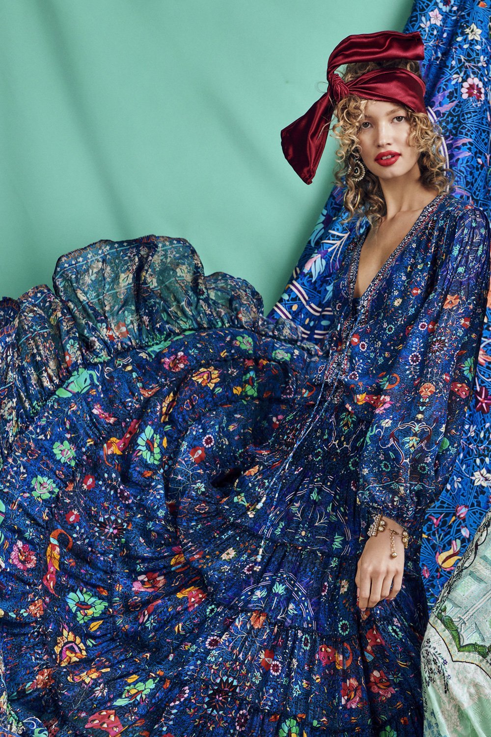 KINDNESS KALEIDOSCOPE SHEER TIERED CIRCLE SKIRT