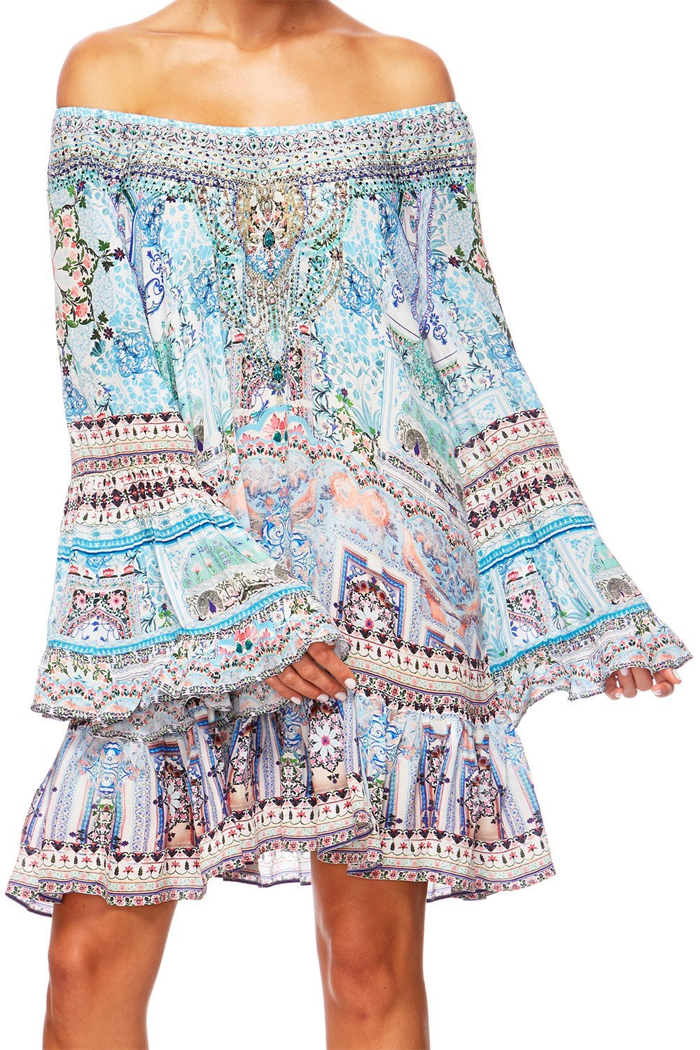 LOVERS RETREAT A LINE FRILL DRESS