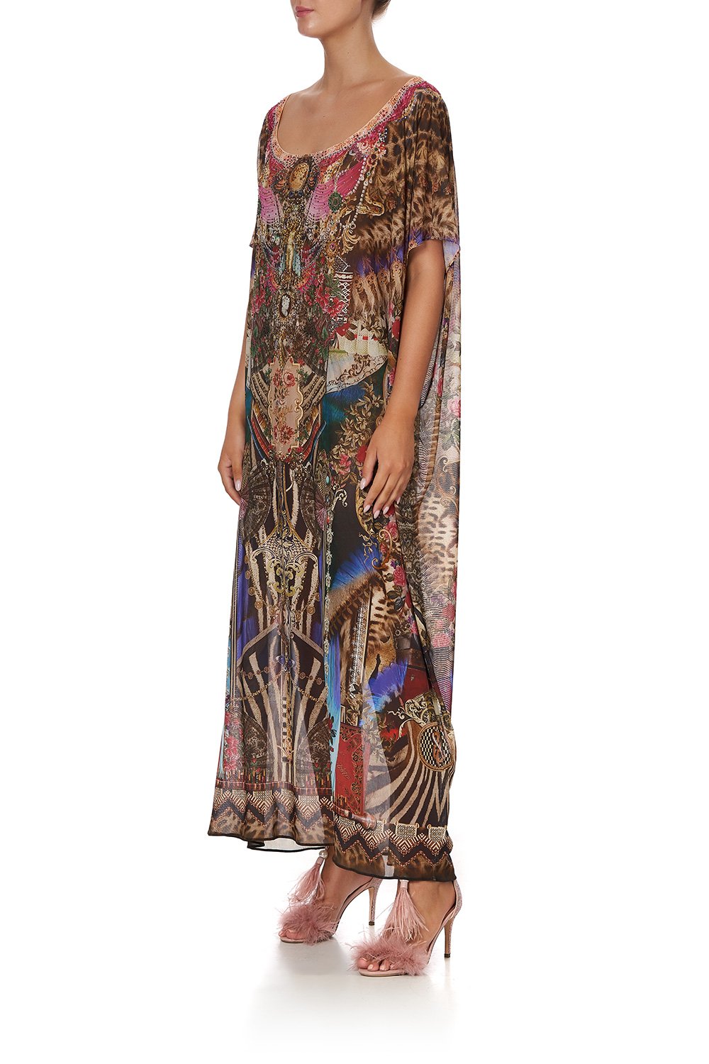 SHEER ROUND NECK KAFTAN STRONGER TOGETHER