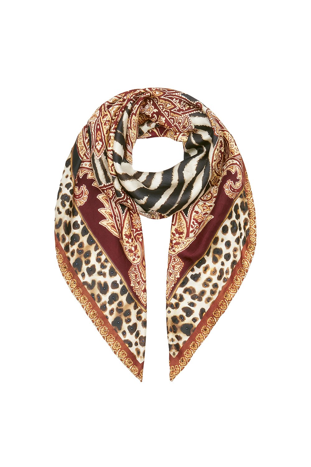 LARGE SQUARE SCARF WILD FIRE