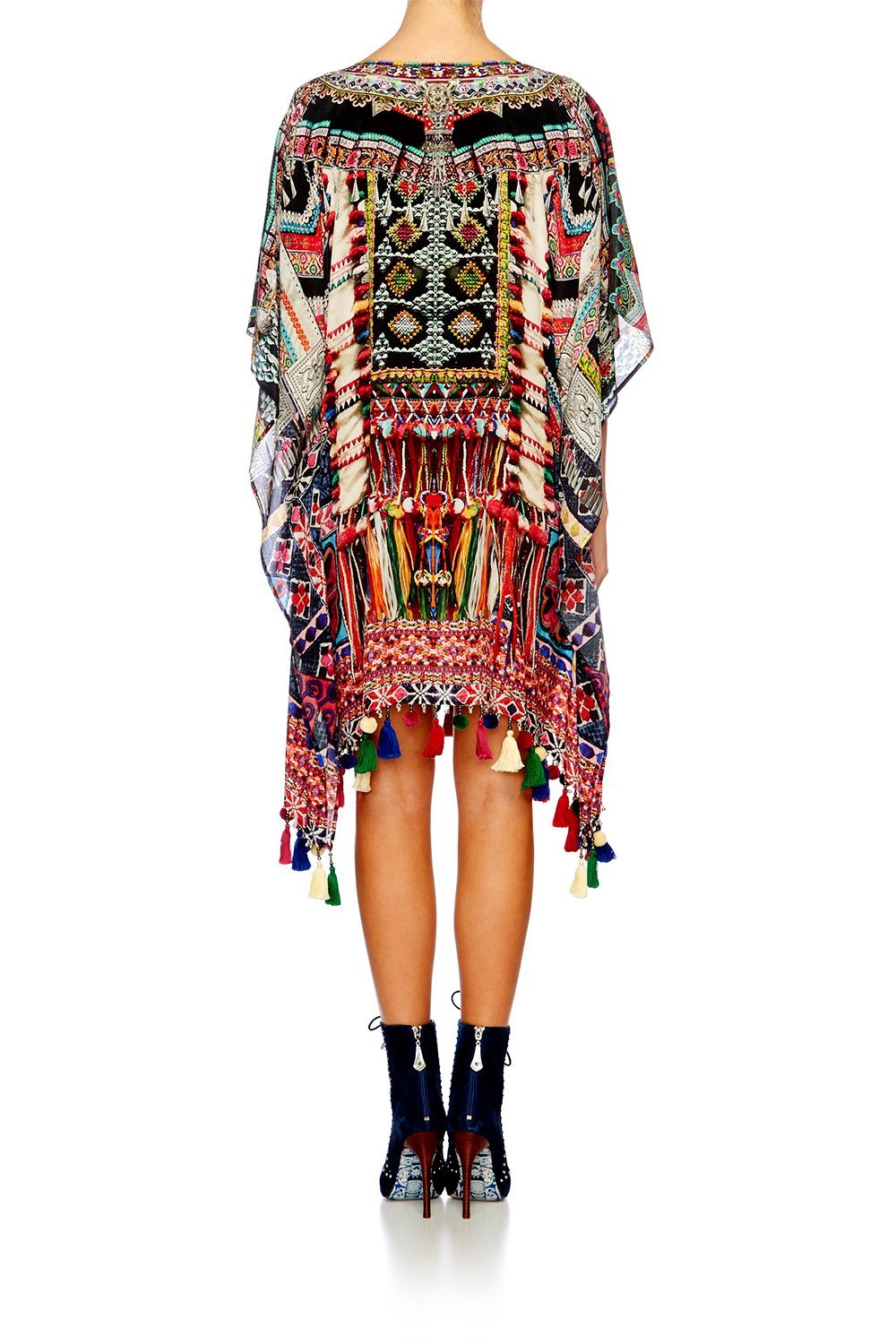 SOUND OF SILVER TASSEL HEM SHORT KAFTAN