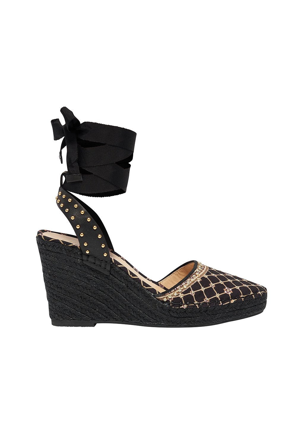 ESPADRILLE WEDGE WITH GROSGRAIN TIE MONTAGUES CAPULET