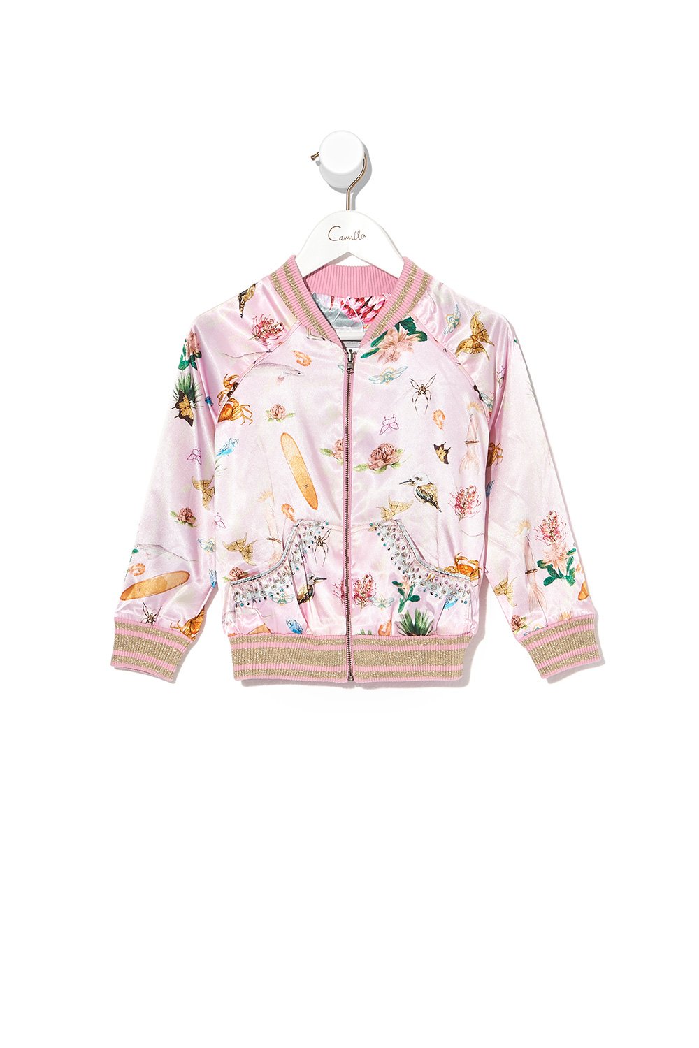 INFANTS REVERSIBLE BOMBER JACKET OVER THE RAINBOW