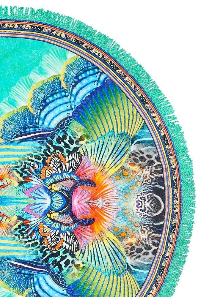 ROUND TOWEL WITH FRINGE REEF WARRIOR