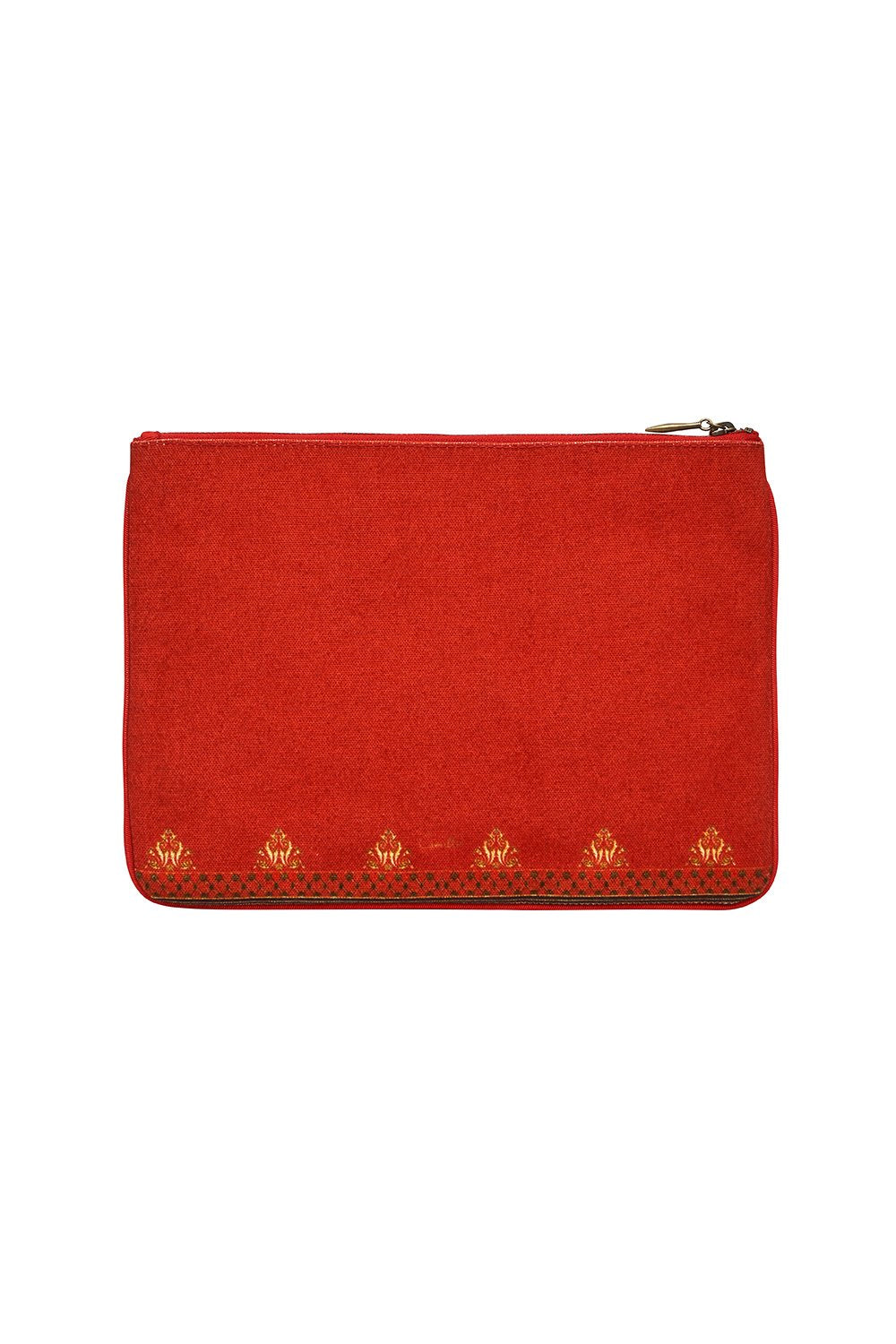 SMALL CANVAS CLUTCH SOLID RED