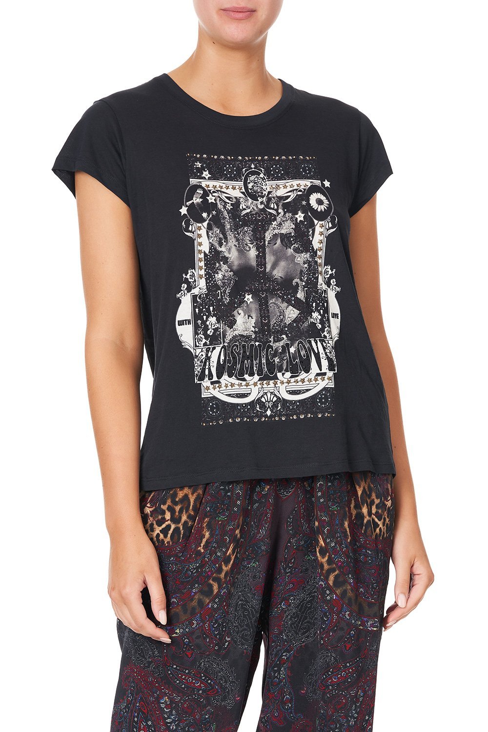 CURVED HEM FITTED TEE THE SMOKING LOUNGE