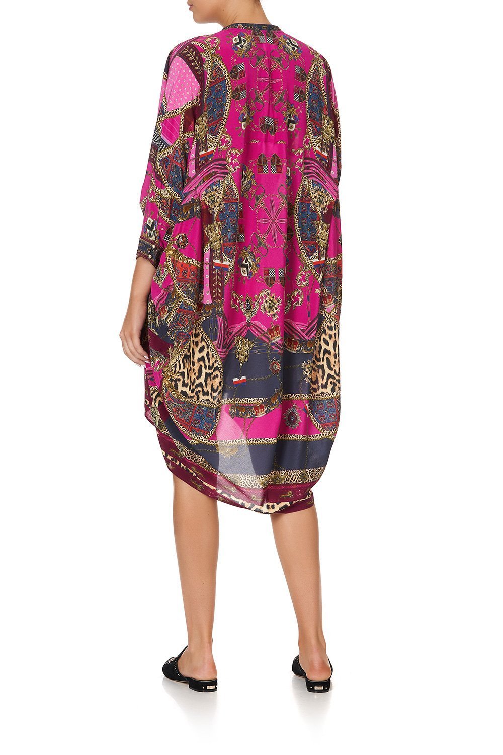 V-NECK DRESS WITH DRAPED BACK DINING HALL DARLING