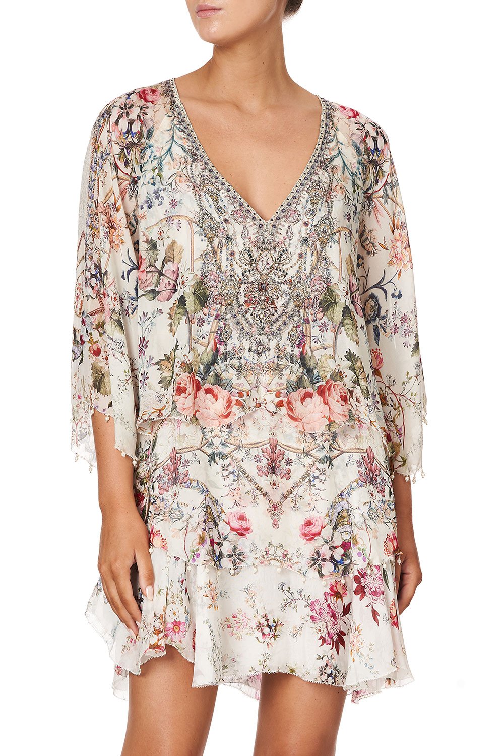 LAYERED FRILL SHORT DRESS LONDON LOOMS