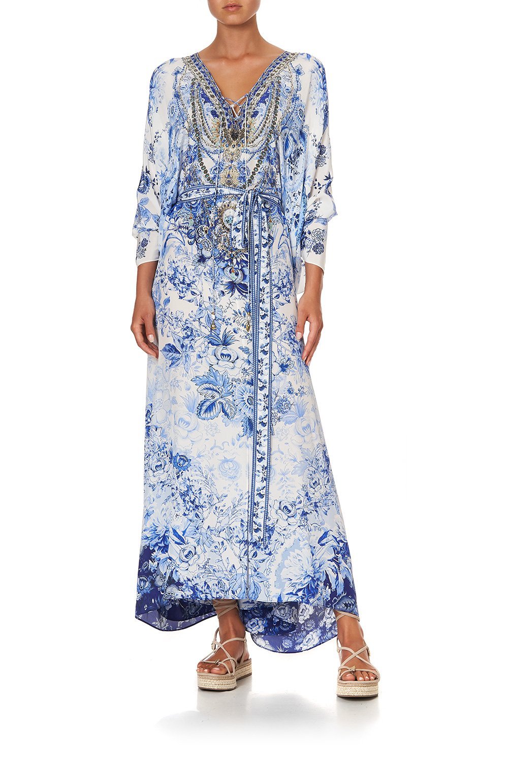 SPLIT HEM LACE UP KAFTAN HIGH TEA