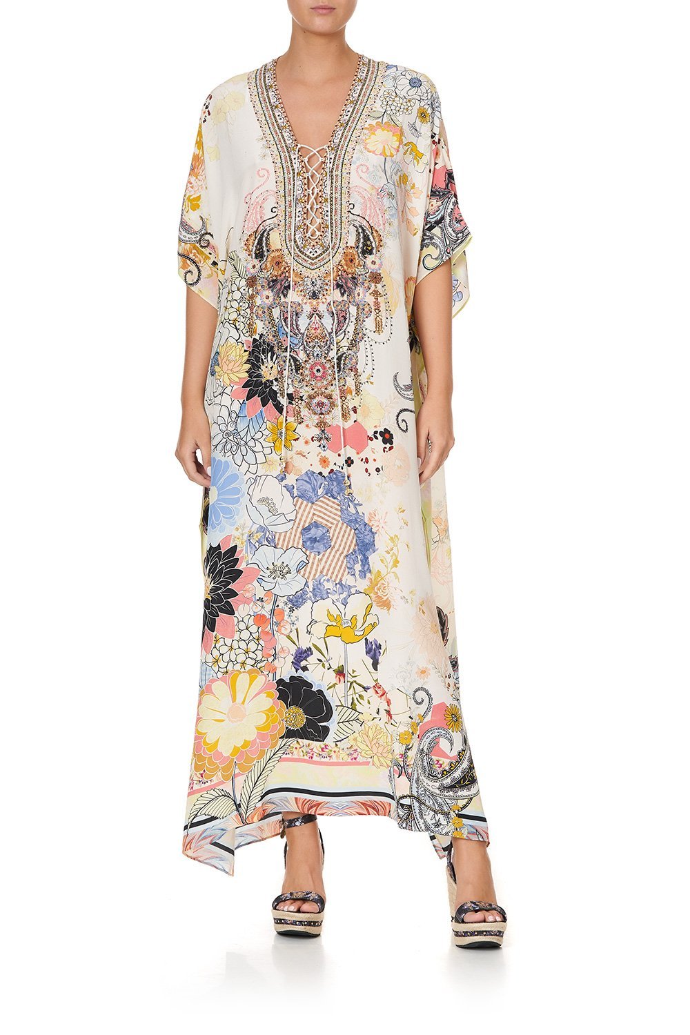 LACE UP KAFTAN BRITAIN BOUQUET
