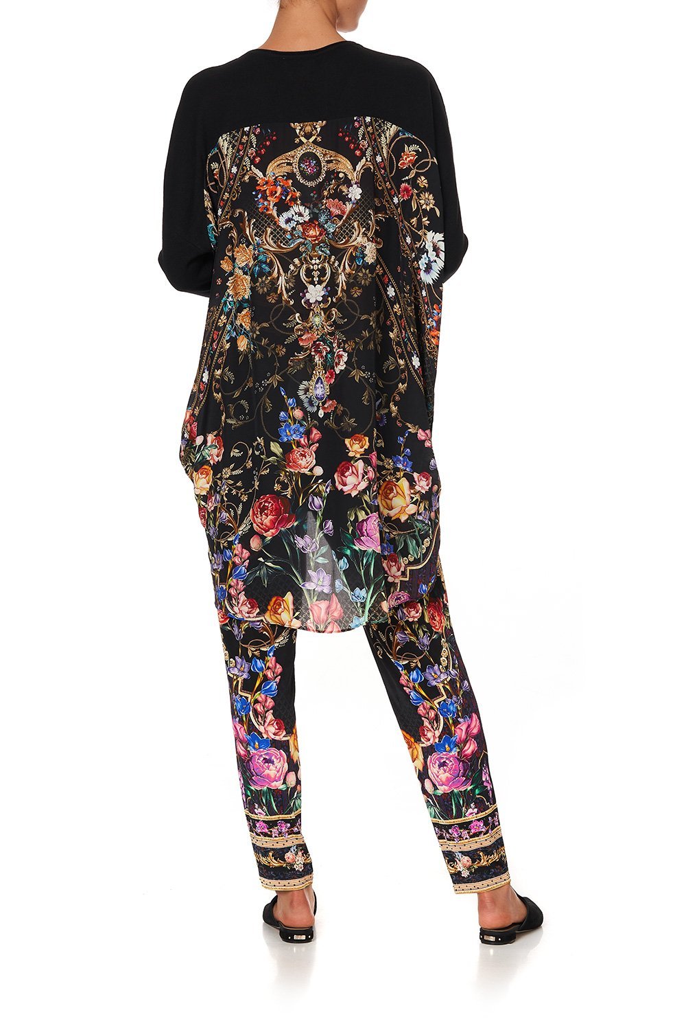 V NECK JUMPER WITH PRINT BACK BLUSHING MANOR