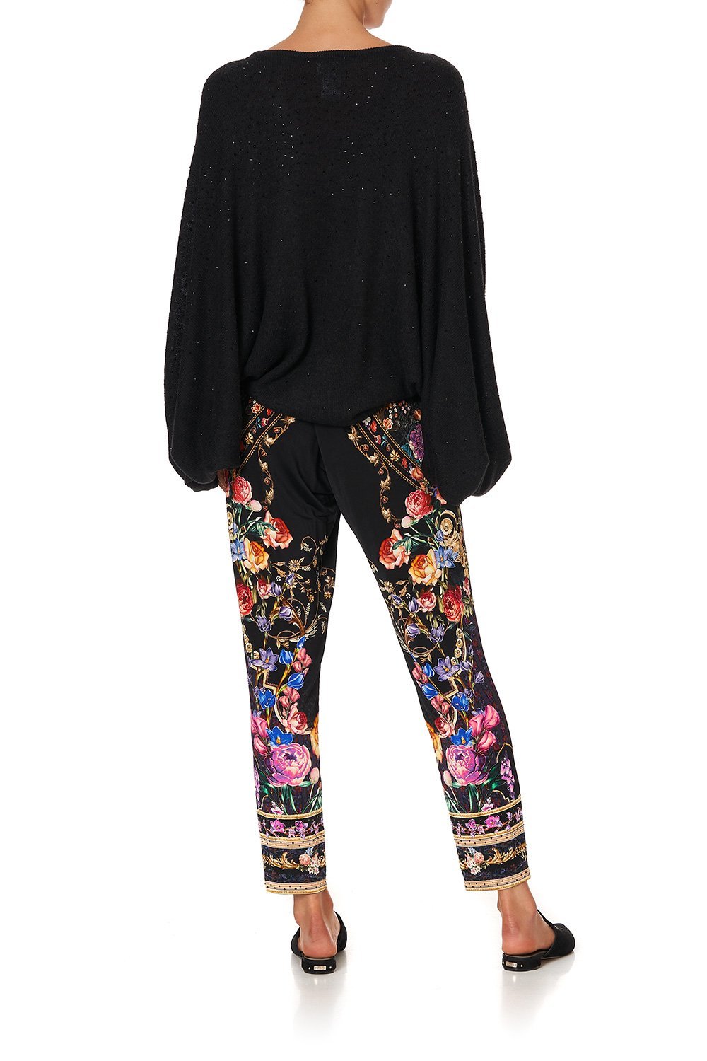 KNIT V NECK JUMPER WITH DOLMAN SLEEVE BLUSHING MANOR