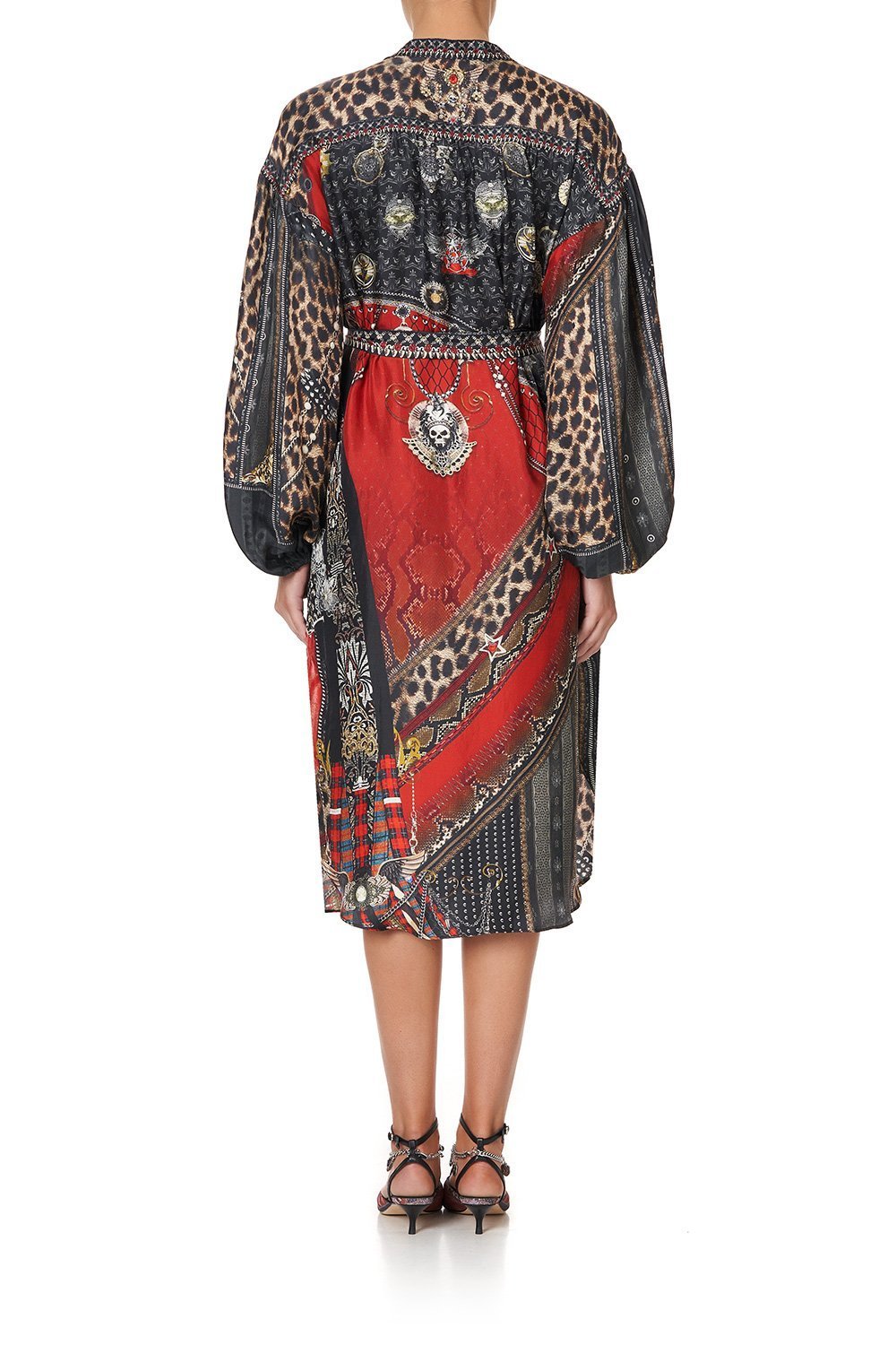 BLOUSON SLEEVE MIDI DRESS LONDON CALLING