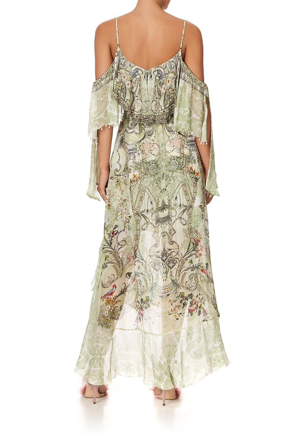 RUFFLE DRESS WITH TIE SLEEVE BRICK LANE BEEUTY