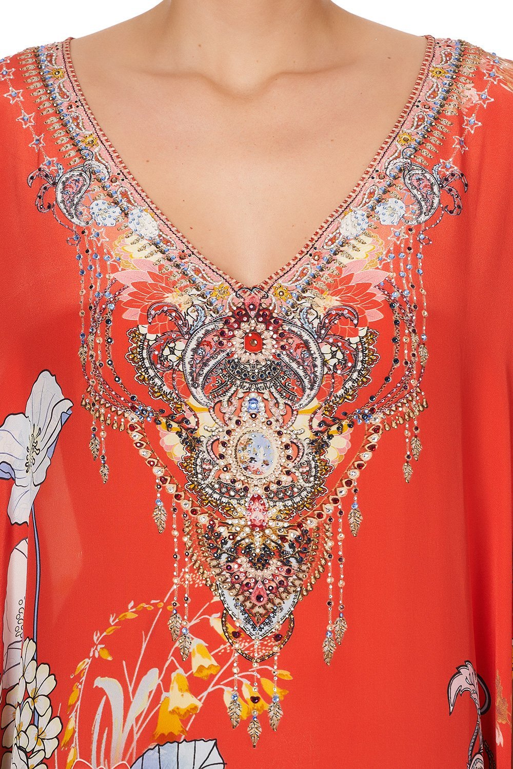 V-NECK KAFTAN PAISLEY IN PATCHES