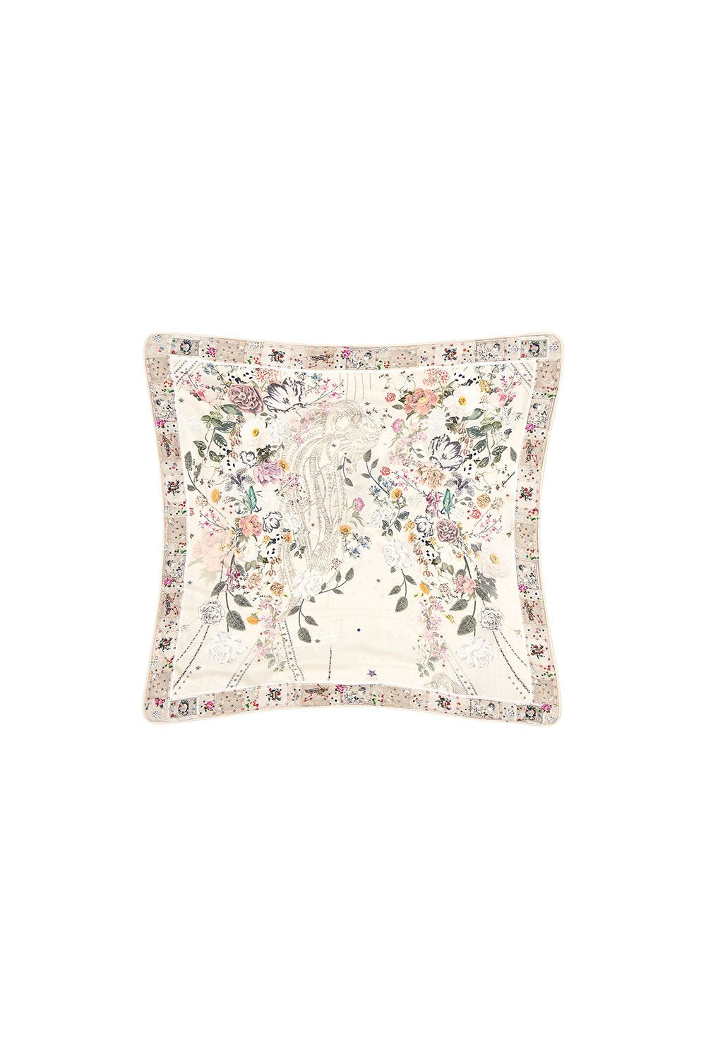 SMALL SQUARE CUSHION PHOENIX FLOWER