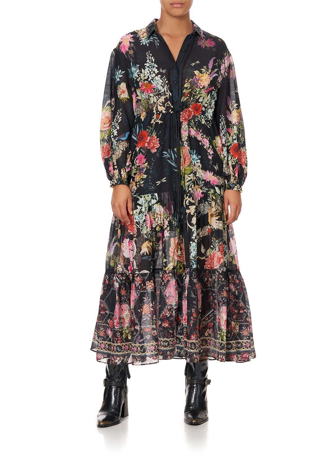 TIERED LONG SHIRT DRESS HAMPTON HIVE