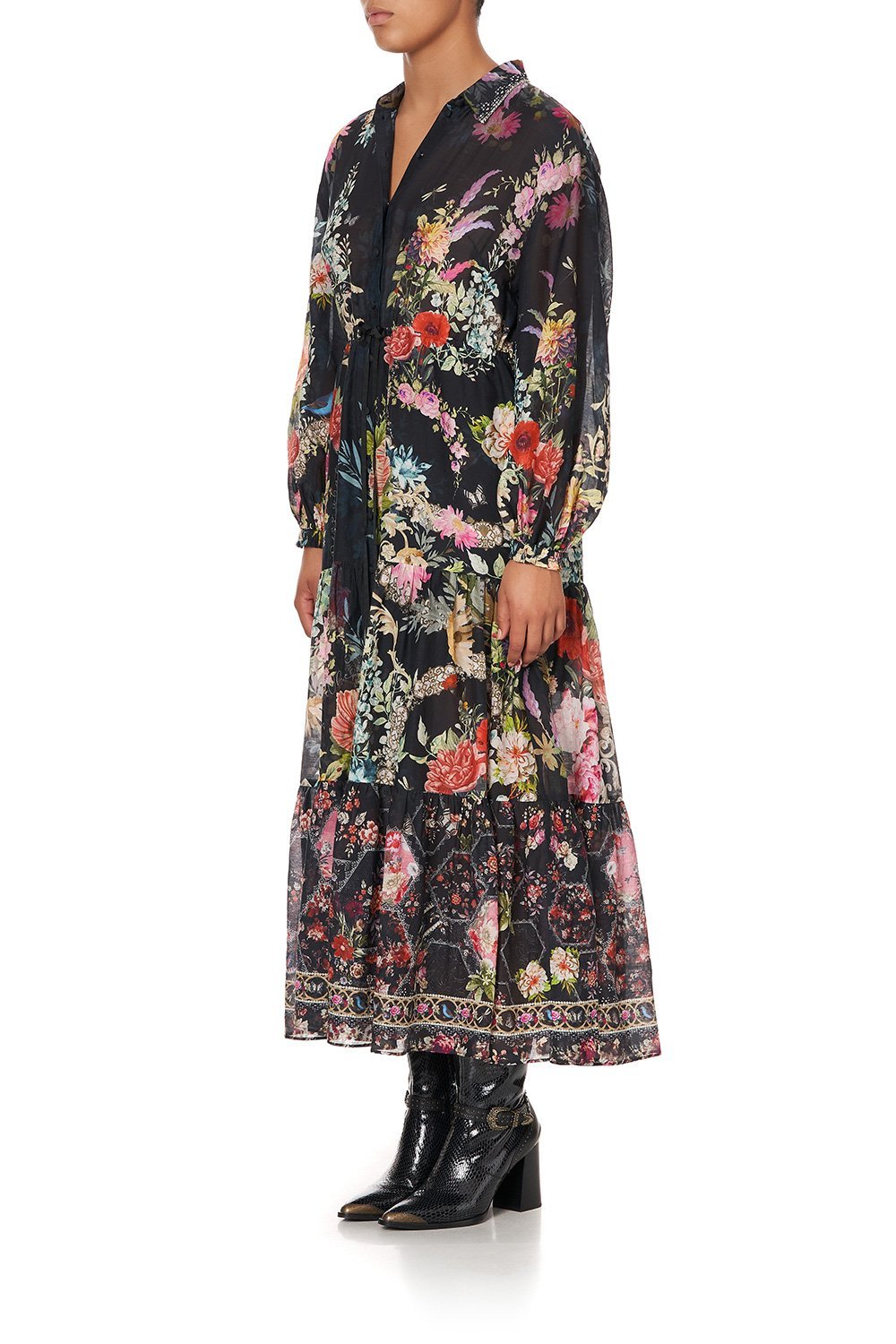 TIERED LONG SHIRT DRESS HAMPTON HIVE