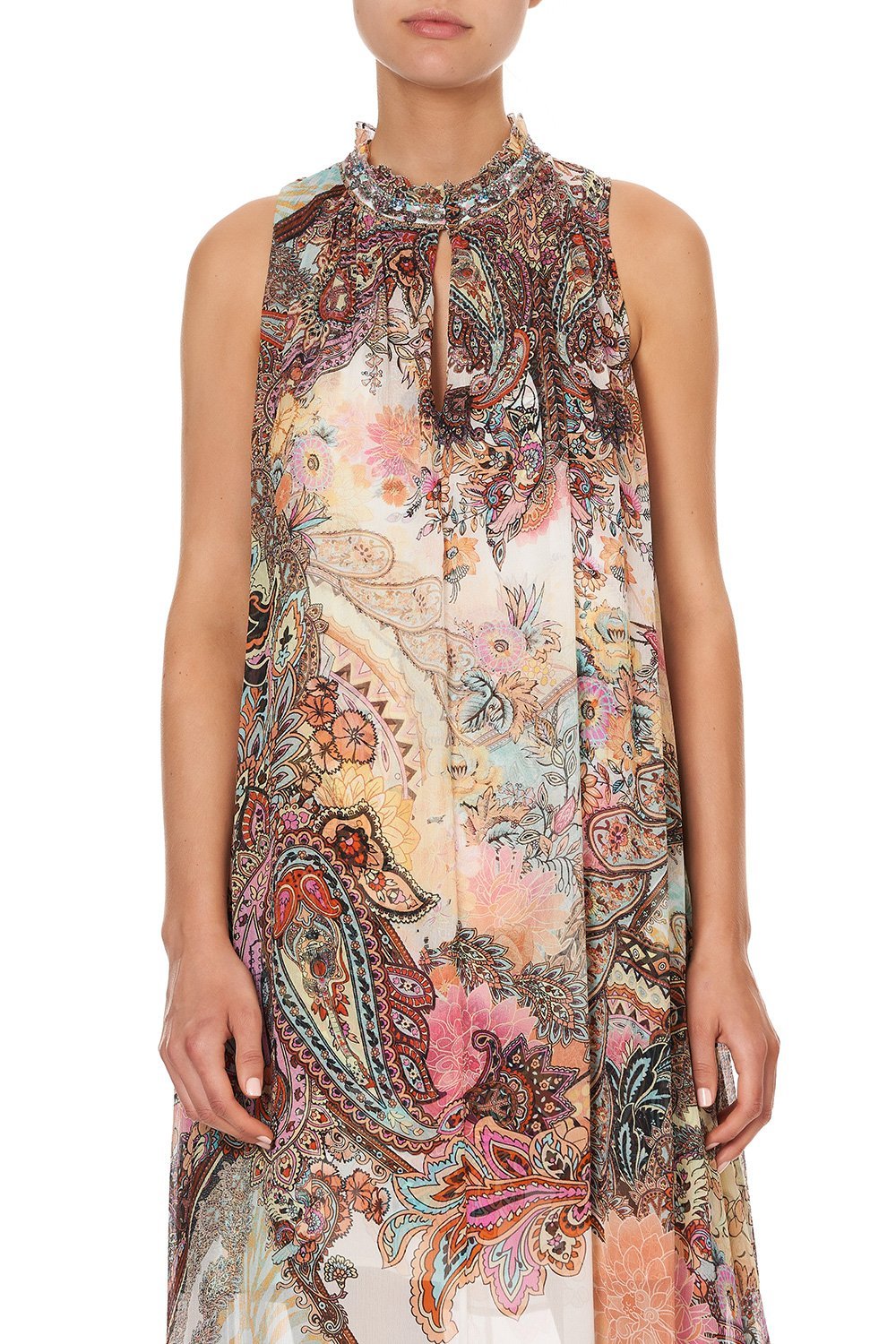 HIGH NECK KEYHOLE DRESS CARNABY DISCO