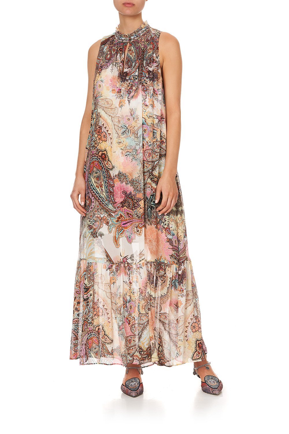 HIGH NECK KEYHOLE DRESS CARNABY DISCO