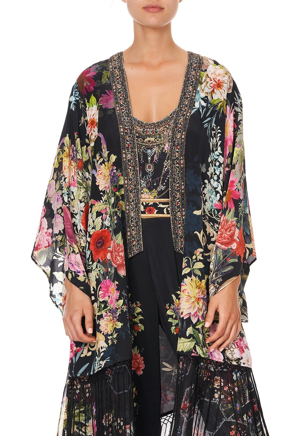 KIMONO WITH LONG UNDER LAYER HAMPTON HIVE