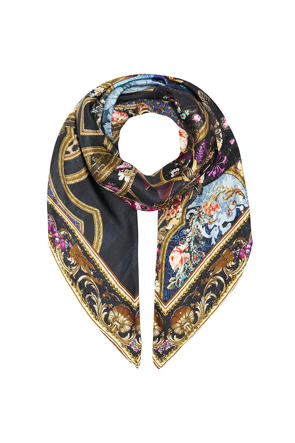 LARGE SQUARE SCARF FIELDS OF TREASURE