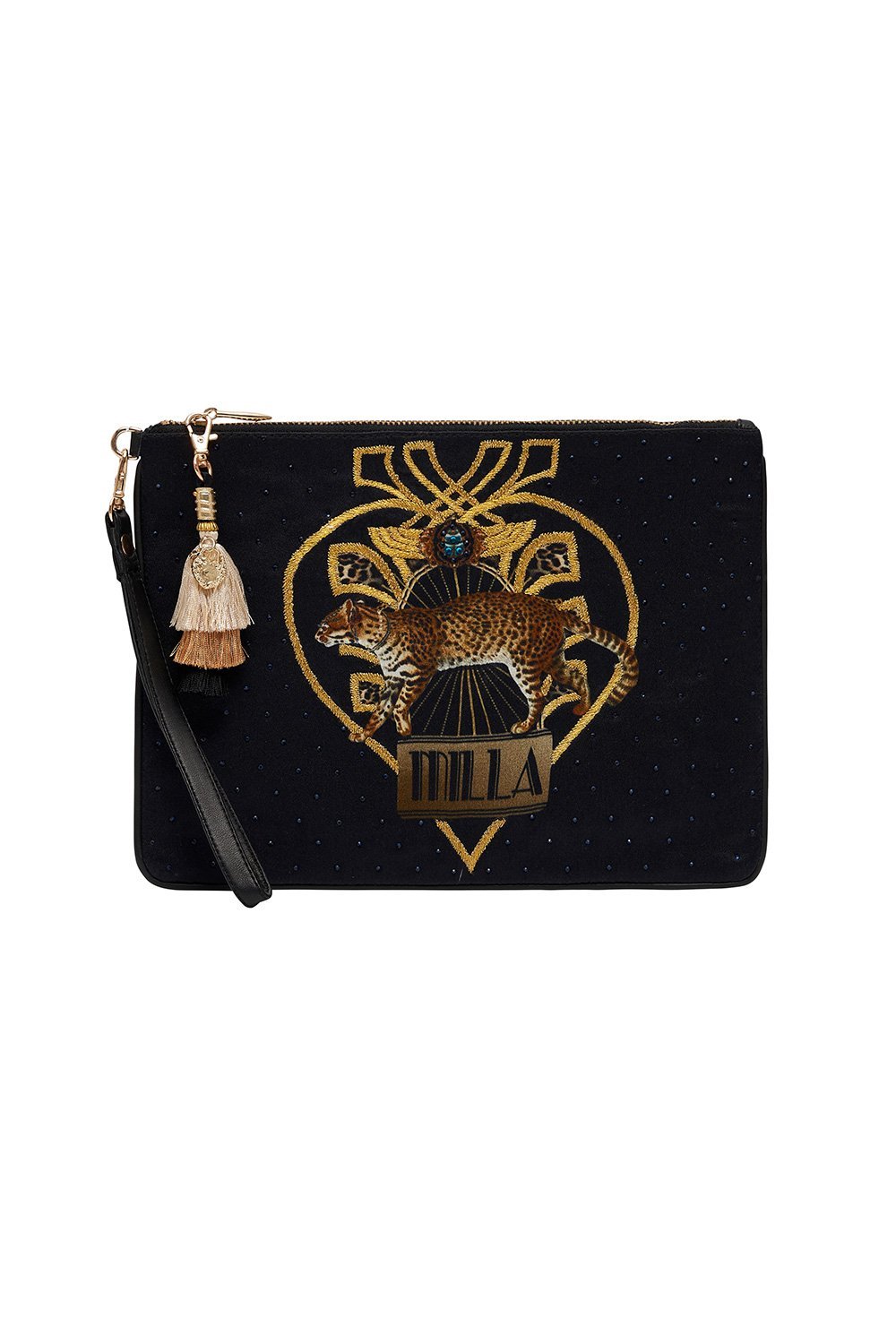 ZIP TOP CLUTCH WITH WRISTLET ABINGDON PALACE