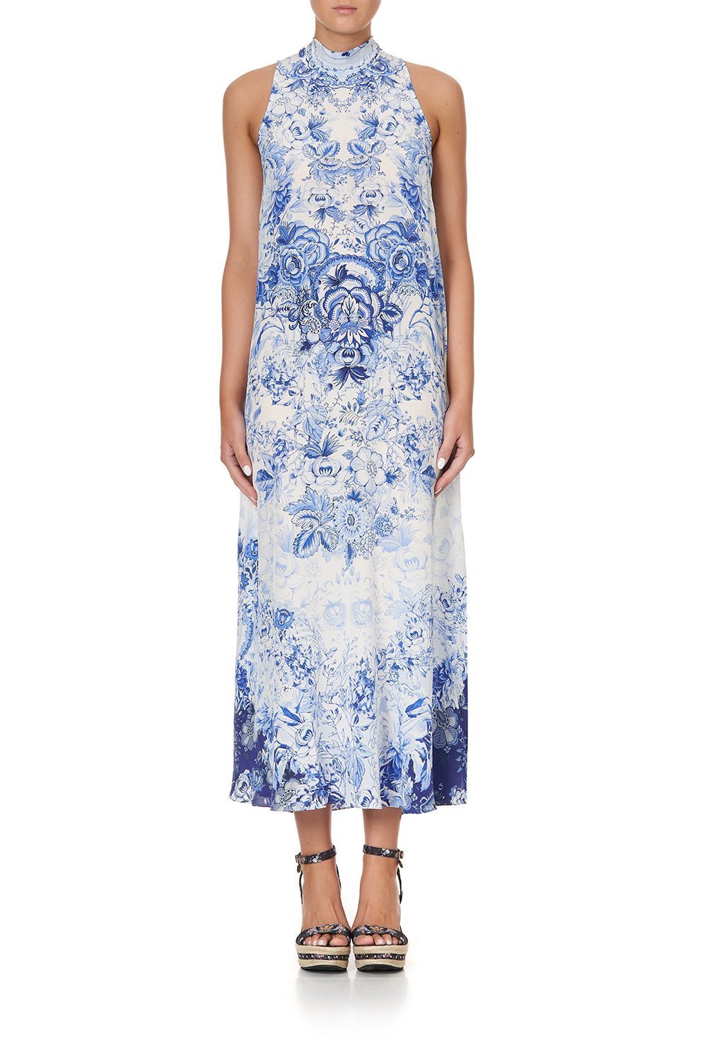 HIGH NECK DRESS WITH BACK NECK TIE HIGH TEA