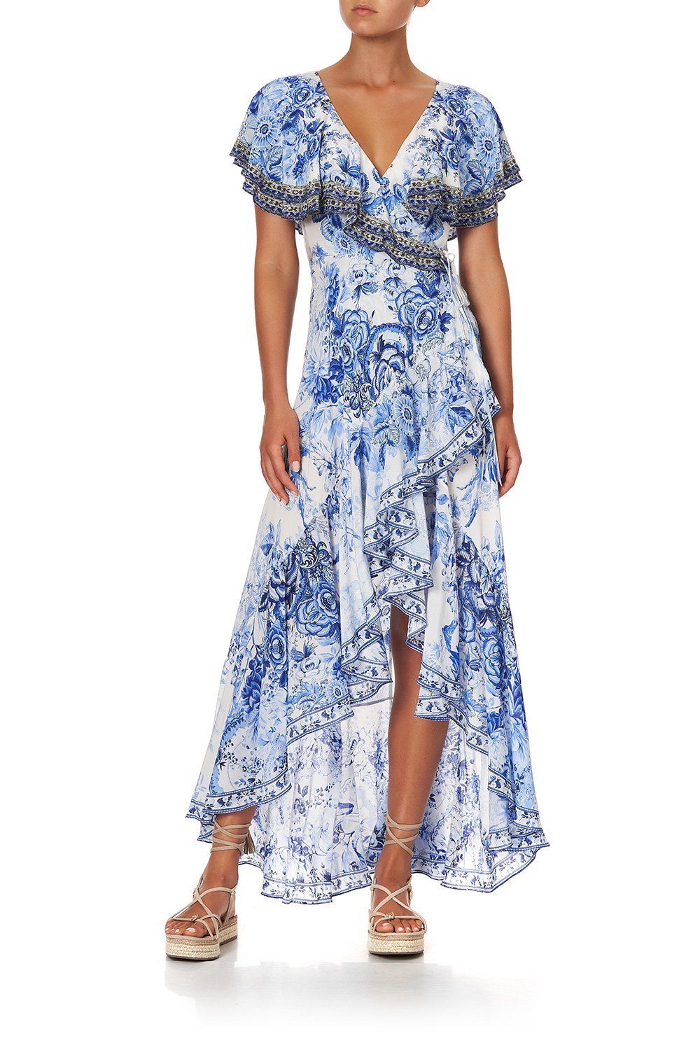 FRILL SLEEVE LONG DRESS HIGH TEA