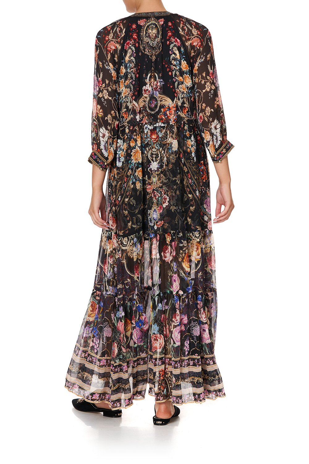 LONG GATHERED PANEL DRESS BLUSHING MANOR