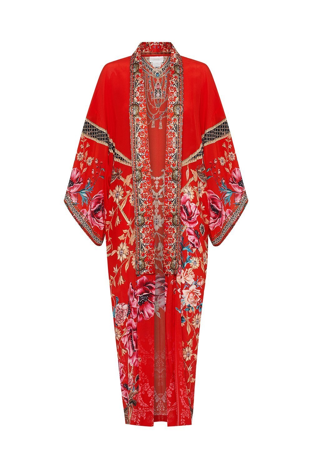 KIMONO COAT AND THE QUEEN WORE RED