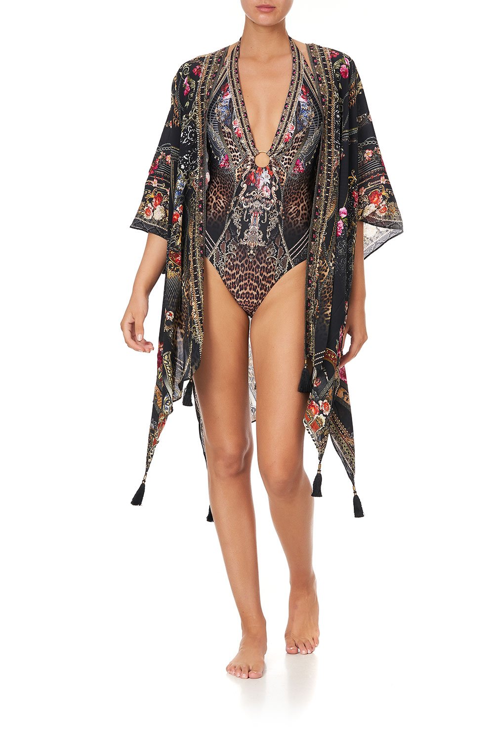 RING DETAIL PLUNGE V ONE PIECE GOTHIC GODDESS