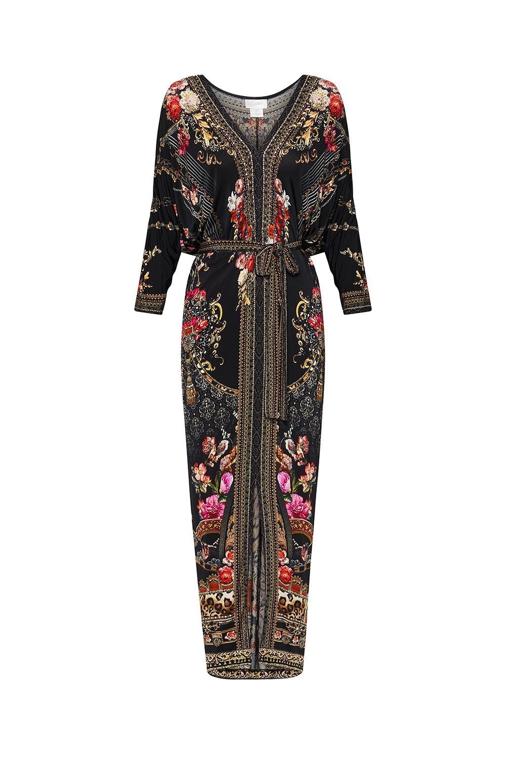 FITTED V NECK DRESS WITH TIE GOTHIC GODDESS